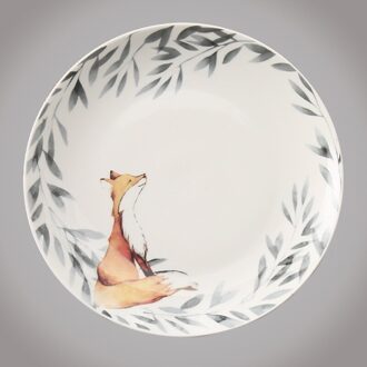 Europese Stijl Creatieve Keramische Platen Keuken Servies Leuke Cartoon Steak Plaat Kinderen Ceramica Dier Bestek Schotel Fox / 8 inches