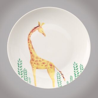Europese Stijl Creatieve Keramische Platen Keuken Servies Leuke Cartoon Steak Plaat Kinderen Ceramica Dier Bestek Schotel giraffe / 10 inches