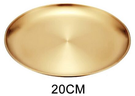 Europese Stijl Diner Platen Goud Eettafel Plaat Serveren Gerechten Ronde Plaat Cake Lade Westerse Steak Ronde Lade Keuken Platen 20cm
