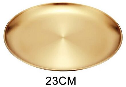 Europese Stijl Diner Platen Goud Eettafel Plaat Serveren Gerechten Ronde Plaat Cake Lade Westerse Steak Ronde Lade Keuken Platen 23cm