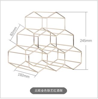 Europese Stijl Gold-Tone Iron Art Rode Wijnrek Ins Creatieve Woonkamer Wijnkast Display Stand Bijenkorf bar Ornament