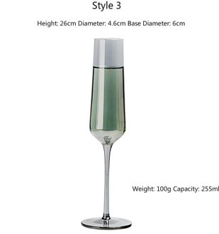 Europese Stijl Kristallen Glas Galvaniseren Zilver-Grijs Gradiënt Amerikaanse Rode Wijnglas Metalen Beker U-Vormige Decanter wijn Set S3 255ml