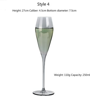 Europese Stijl Kristallen Glas Galvaniseren Zilver-Grijs Gradiënt Amerikaanse Rode Wijnglas Metalen Beker U-Vormige Decanter wijn Set S4 250ml