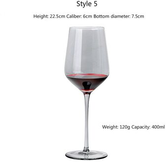 Europese Stijl Kristallen Glas Galvaniseren Zilver-Grijs Gradiënt Amerikaanse Rode Wijnglas Metalen Beker U-Vormige Decanter wijn Set S5 400ml