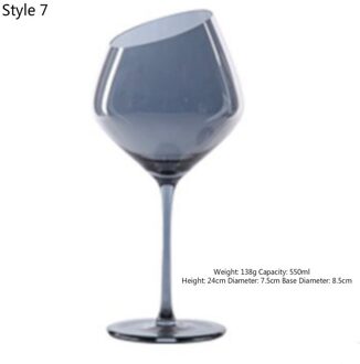 Europese Stijl Kristallen Glas Galvaniseren Zilver-Grijs Gradiënt Amerikaanse Rode Wijnglas Metalen Beker U-Vormige Decanter wijn Set S7 500mlL