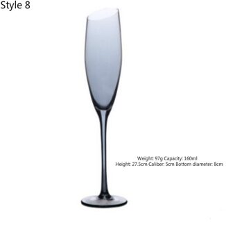 Europese Stijl Kristallen Glas Galvaniseren Zilver-Grijs Gradiënt Amerikaanse Rode Wijnglas Metalen Beker U-Vormige Decanter wijn Set S8 160ml