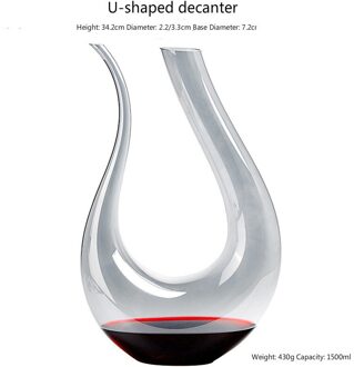 Europese Stijl Kristallen Glas Galvaniseren Zilver-Grijs Gradiënt Amerikaanse Rode Wijnglas Metalen Beker U-Vormige Decanter wijn Set S9 1500ml