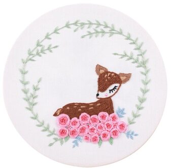 Europese Stijl Leuke Dier Diy Borduurwerk Lint Beginners Met Borduurwerk Schuur Naaien Kit Kruissteek Ambachten Hand-gestikt N