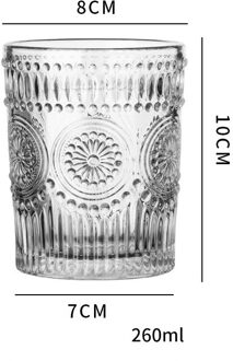 Europese Stijl Retro Zon Bloem Glas Reliëf Cup Melk Thee Sap Cup Water Cup Bar Bier Bar