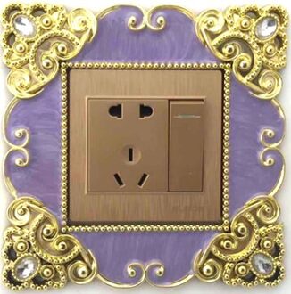 Europese stijl stofdichte vlinderschakelaarstickers decoratieve stickers kinderkamer cartoon schakelaar beschermhoes Bruin