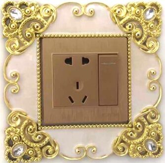 Europese stijl stofdichte vlinderschakelaarstickers decoratieve stickers kinderkamer cartoon schakelaar beschermhoes MULTI