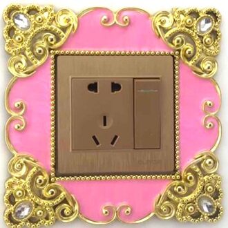 Europese stijl stofdichte vlinderschakelaarstickers decoratieve stickers kinderkamer cartoon schakelaar beschermhoes Paars