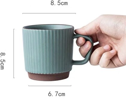 Europese Vintage Koffie Mok Met Handvat Creatieve Afternoon Tea Cup Porselein Kantoor Water Cup Ontbijt Melk Mok Thuis Drinkware groen