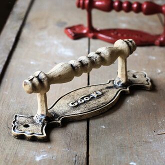 Europese Vintage retro houten deurklink hand gemaakt schuur schuifdeur push deurknoppen en Handvatten rood ijzer antieke Beige