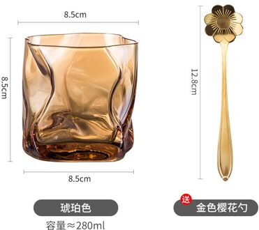 Europese Whiskey Glas Shot Tarwe Bier Steins Leuke Multi-color Wijn Cup Crystal Cocktail Frosted Creativiteit Container Bar Drinken amber