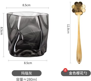 Europese Whiskey Glas Shot Tarwe Bier Steins Leuke Multi-color Wijn Cup Crystal Cocktail Frosted Creativiteit Container Bar Drinken grijs