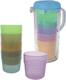 Eurotrail Limonadekan 1,4 liter met 5x kunststof glazen 250 ML