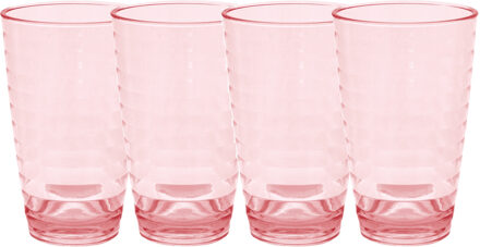 Eurotrail Set van 10x stuks onbreekbare kunststof camping drinkglazen rood 400 ml