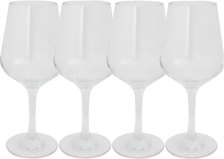 Eurotrail Set van 8x stuks onbreekbare kunststof camping wijnglazen voor rode wijn 380 ml