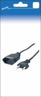 Euroverlengsnoer 2 mtr zwart