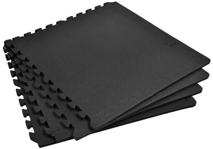 Eva effen puzzelmat (set van 4) Zwart - One size