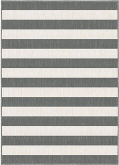 EVA Interior Interieur05 Buitenkleed Stripes Grijs|Wit dubbelzijdig - 200x290 cm