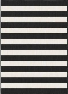 EVA Interior Interieur05 Buitenkleed Stripes zwart|wit dubbelzijdig -160x230 cm