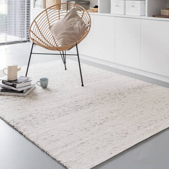 EVA Interior wol vloerkleed Wit|Antraciet - Cobble stone - 160 x 230cm