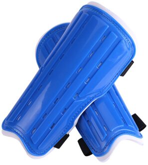 Eva Plaat Pads Ondersteuning Ademend Schokabsorptie Bandjes Shin Guard Voetbal Leggings Mouwen Tieners Training Kalf Beschermer Blauw