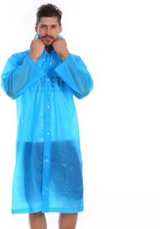 Eva Regen Jas Vrouwen Mannen Regenjas Verdikte Waterdichte Regenjas Vrouwen Helder Transparant Camping Regenkleding Pak Blauw