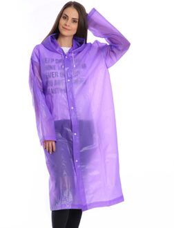 Eva Regen Jas Vrouwen Mannen Regenjas Verdikte Waterdichte Regenjas Vrouwen Helder Transparant Camping Regenkleding Pak Paars