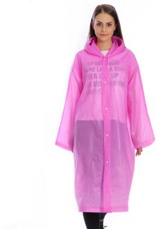 Eva Regen Jas Vrouwen Mannen Regenjas Verdikte Waterdichte Regenjas Vrouwen Helder Transparant Camping Regenkleding Pak Roze