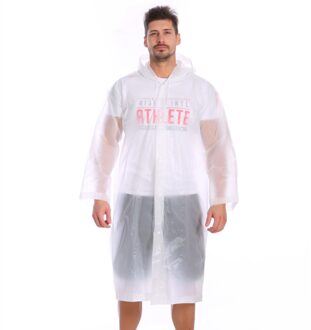 Eva Regen Jas Vrouwen Mannen Regenjas Verdikte Waterdichte Regenjas Vrouwen Helder Transparant Camping Regenkleding Pak wit