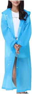 Eva Vrouwen Mannen Regenjas Verdikte Waterdichte Poncho Jas Volwassen Duidelijke Transparante Camping Capuchon Regenkleding #10 blauw