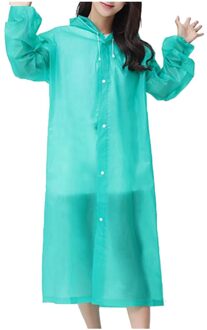 Eva Vrouwen Mannen Regenjas Verdikte Waterdichte Poncho Jas Volwassen Duidelijke Transparante Camping Capuchon Regenkleding Pak #10 groen