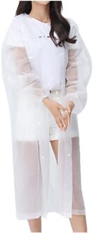 Eva Vrouwen Mannen Regenjas Verdikte Waterdichte Poncho Jas Volwassen Duidelijke Transparante Camping Capuchon Regenkleding Pak #10 wit