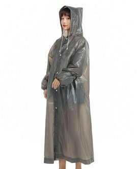 EVA Women Man Raincoat Thickened Waterproof Rain Poncho Coat Adult Clear Transparent Camping Hoodie Rainwear Suit zwart