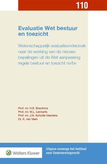 Evaluatie Wet bestuur en toezicht - Boek H.E. Boschma (9013148484)