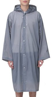 Evc Waterdichte Regenjas Mannen Regenjassen Wandelen Camping Lange Hooded Regenjas Transparant Grijs Regen Jas