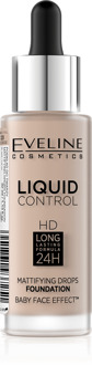 Eveline Cosmetics Liquid Control Foundation With Dropper 020 Rose Beige 32ml.