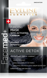 Eveline Facemed+ Purifying Face Mask With Activated Carbon 3in1 - 2x5ml.