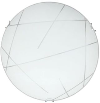 Even Plafondlamp, 1x E27, Glas Gesérigrafeerd, D.30cm