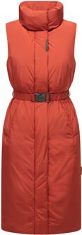 Evening Song lang wintervest voor dames - warm en stijlvol - maat L Oranje