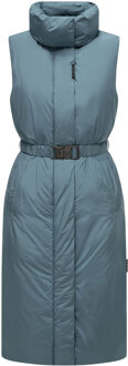 Evening Song lang wintervest voor dames - warm en stijlvol - maat M Blauw