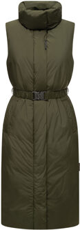 Evening Song lang wintervest voor dames - warm en stijlvol - maat M Groen