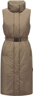 Evening Song lang wintervest voor dames - warm en stijlvol - maat S Bruin