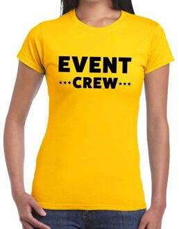 Event crew / personeel tekst t-shirt geel dames M