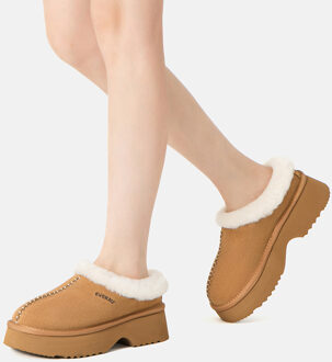 EVER AU Australië Dames Savanna Enkellaars Chunky Platform Schapenvachtlaarzen Kastanjebruin - EU 42 / UK 8