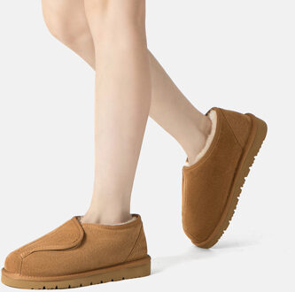 EVER AU Australië Dames Swiftlet Verstelbare Schapenwollen Slippers Kastanjebruin - EU 43 / UK 9