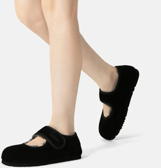 EVER AU Australië Dames Teal Verstelbare Band Schapenvacht Slippers Zwart - EU 36 / UK 3